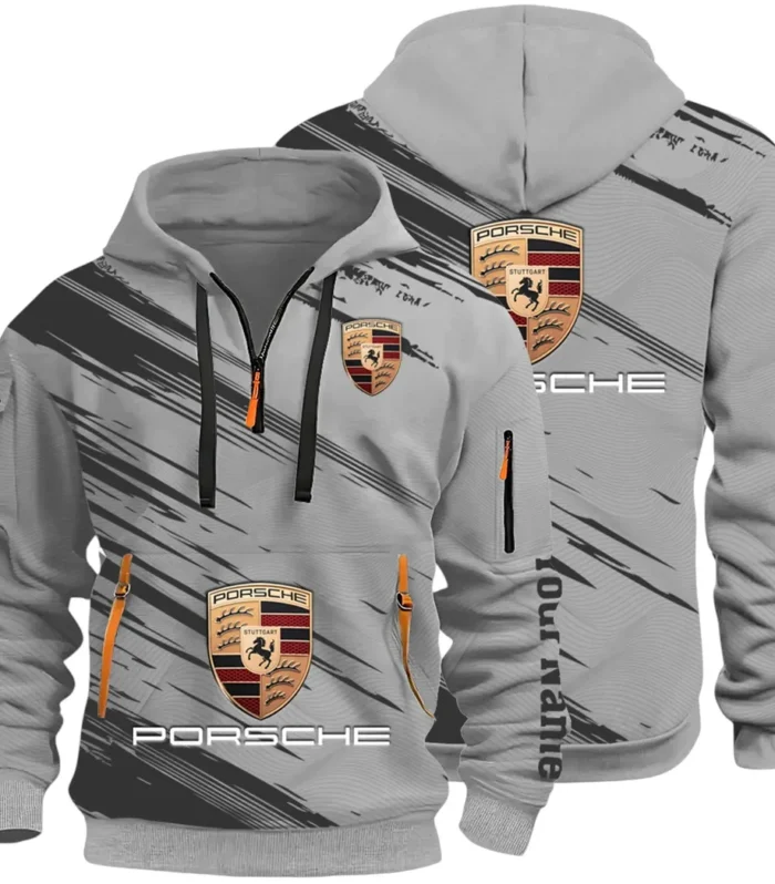High-Speed Roadster Hoodie Half Zip 3D, Comfortable Everyday Hoodie CAR514 - Gray