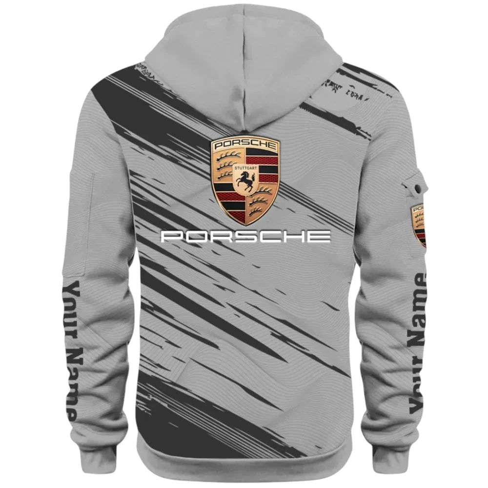 High-Speed Roadster Hoodie Half Zip 3D, Comfortable Everyday Hoodie CAR514 - Gray - Image 3