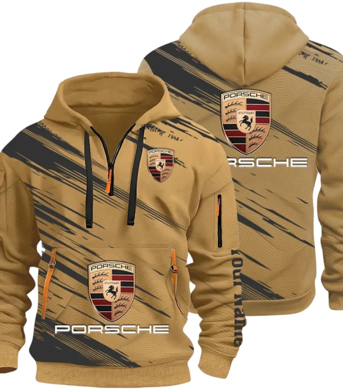 High-Speed Roadster Hoodie Half Zip 3D, Comfortable Everyday Hoodie CAR514 - Khaki