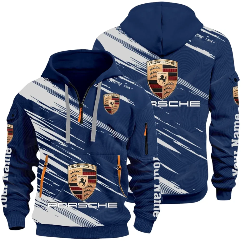 High-Speed Roadster Hoodie Half Zip 3D, Comfortable Everyday Hoodie CAR514 - Navy