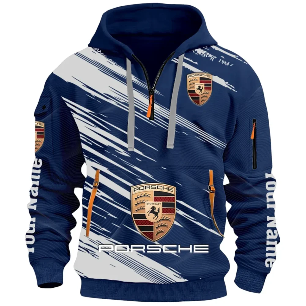 High-Speed Roadster Hoodie Half Zip 3D, Comfortable Everyday Hoodie CAR514 - Navy - Image 2