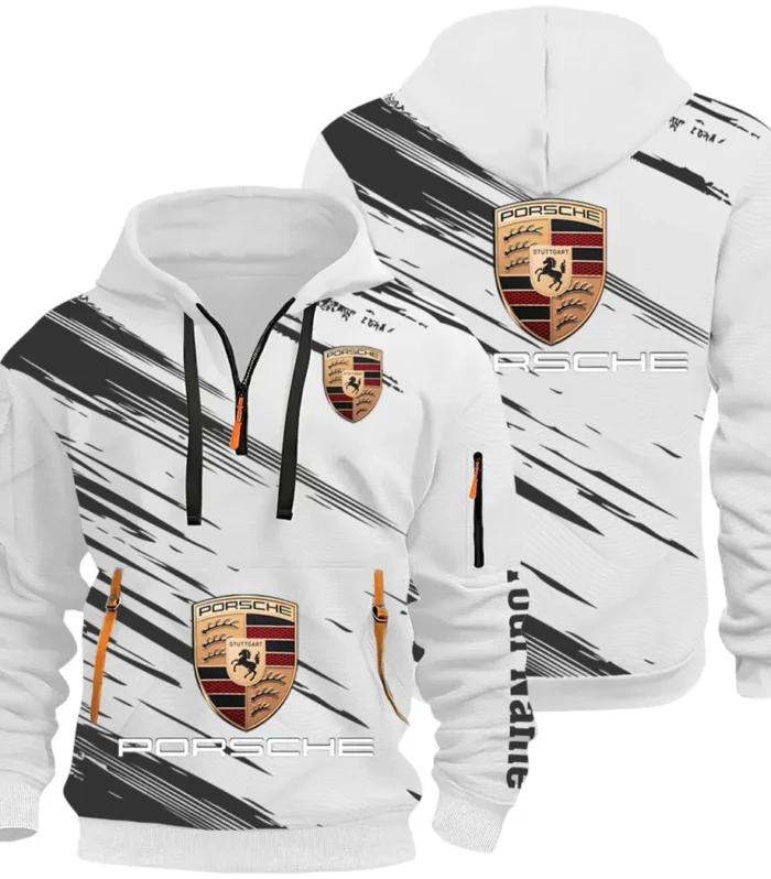 High-Speed Roadster Hoodie Half Zip 3D, Comfortable Everyday Hoodie CAR514 - White