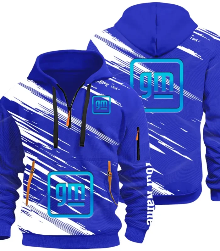 Car Manufacturer Hoodie Half Zip 3D, Streetwear Casual Look Outfit CAR514 - Blue
