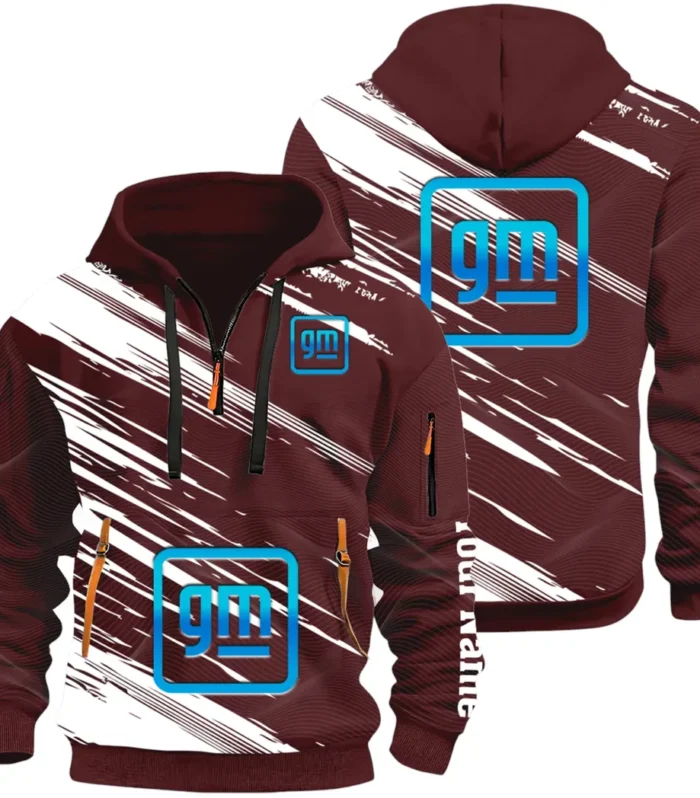 Car Manufacturer Hoodie Half Zip 3D, Streetwear Casual Look Outfit CAR514 - Dark Red