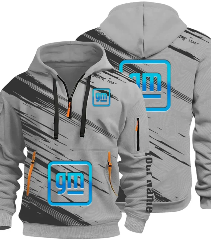Car Manufacturer Hoodie Half Zip 3D, Streetwear Casual Look Outfit CAR514 - Gray