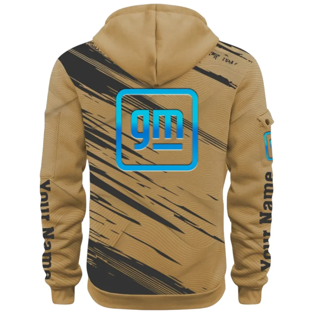 Car Manufacturer Hoodie Half Zip 3D, Streetwear Casual Look Outfit CAR514 - Khaki - Image 3