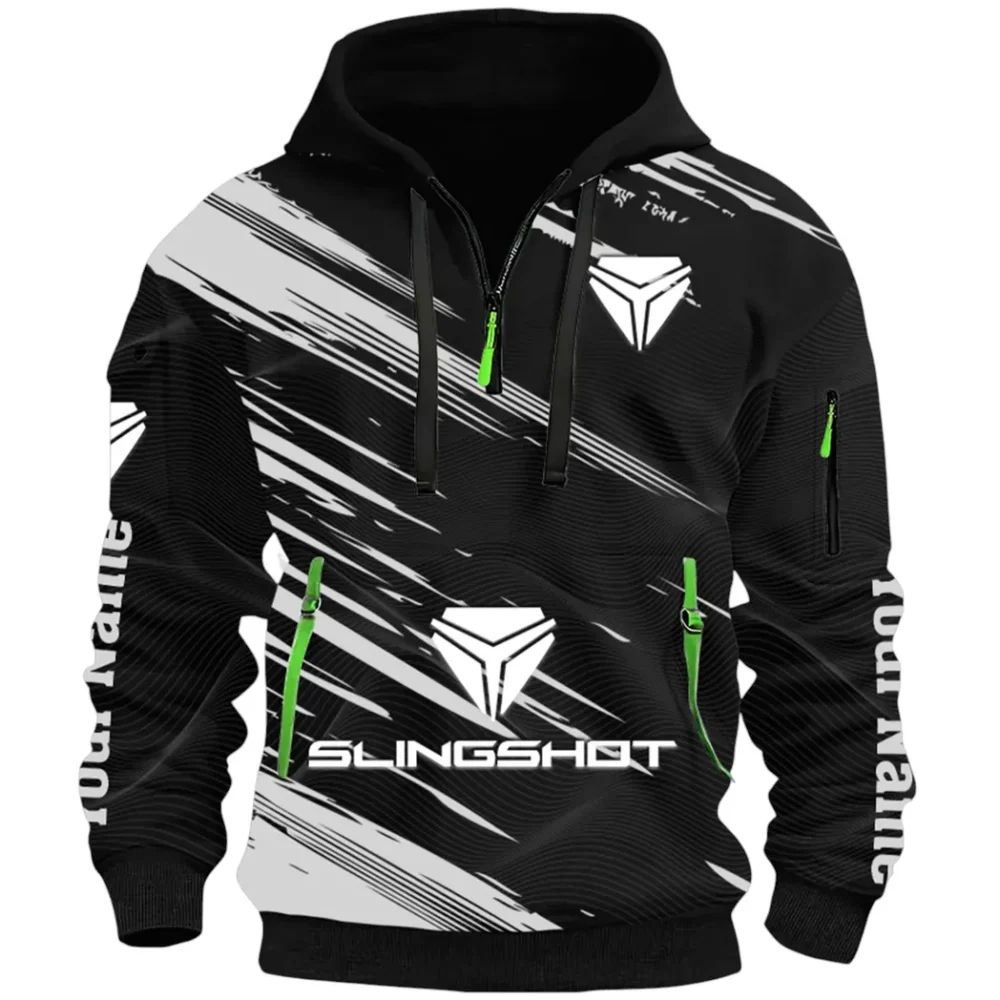 Active Fit Hoodie Half Zip 3D, Lightweight & Casual Comfort Hoodie CAR514 - Black - Image 2
