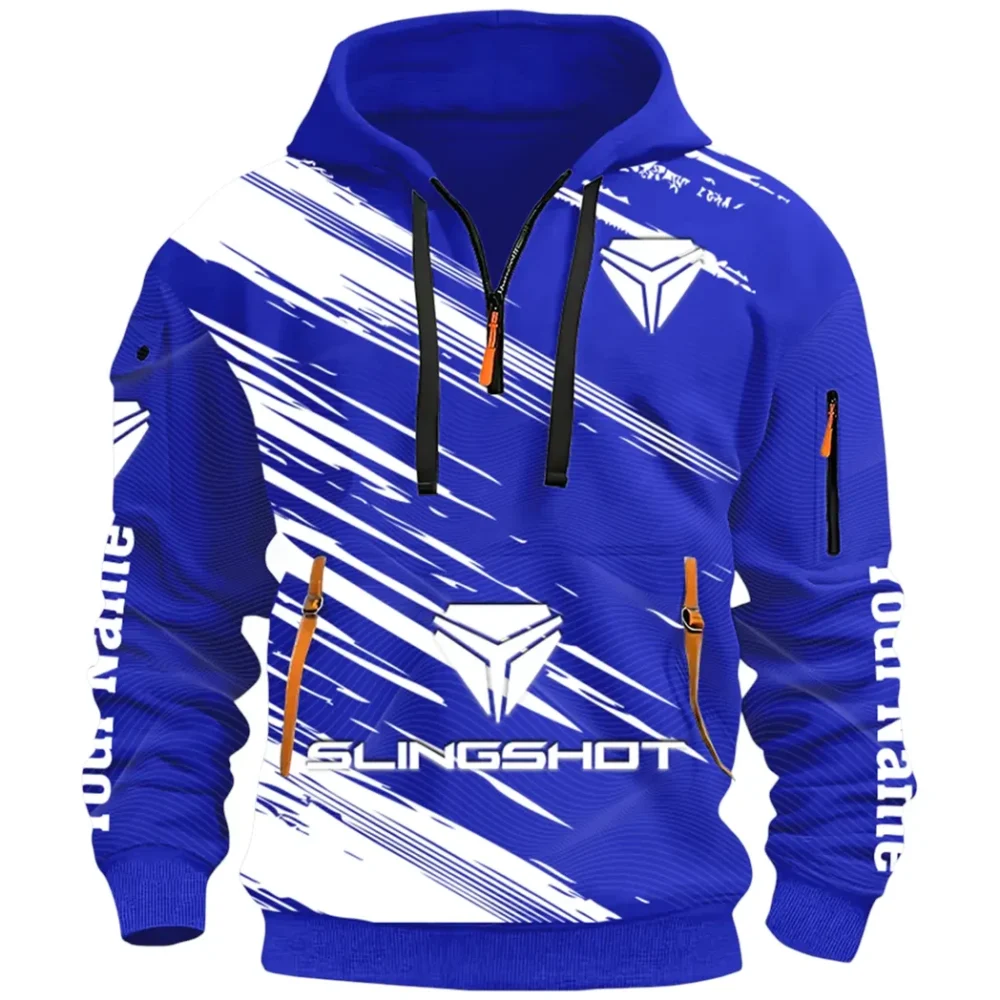 Active Fit Hoodie Half Zip 3D, Lightweight & Casual Comfort Hoodie CAR514 - Blue - Image 2