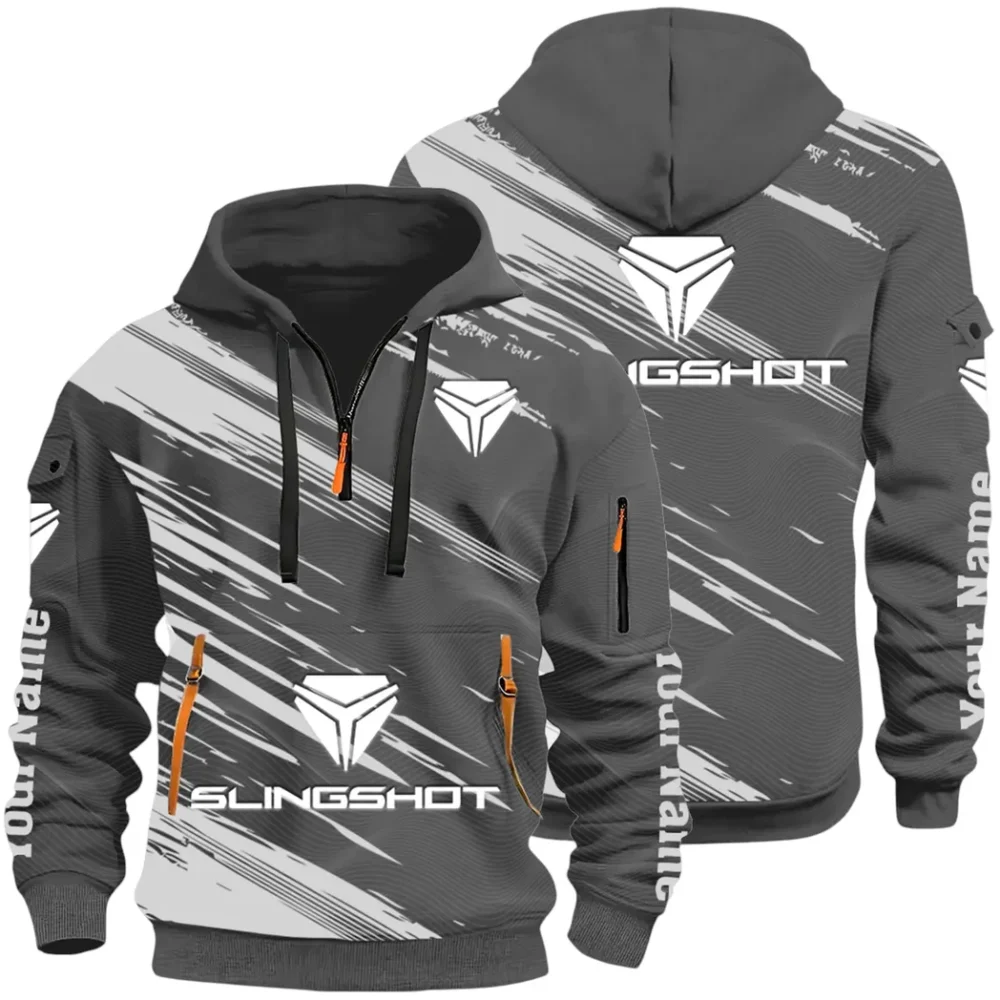 Active Fit Hoodie Half Zip 3D, Lightweight & Casual Comfort Hoodie CAR514 - Dark Gray - Image 3