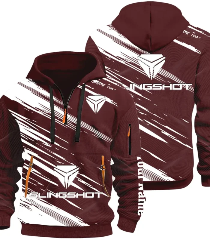Active Fit Hoodie Half Zip 3D, Lightweight & Casual Comfort Hoodie CAR514 - Dark Red