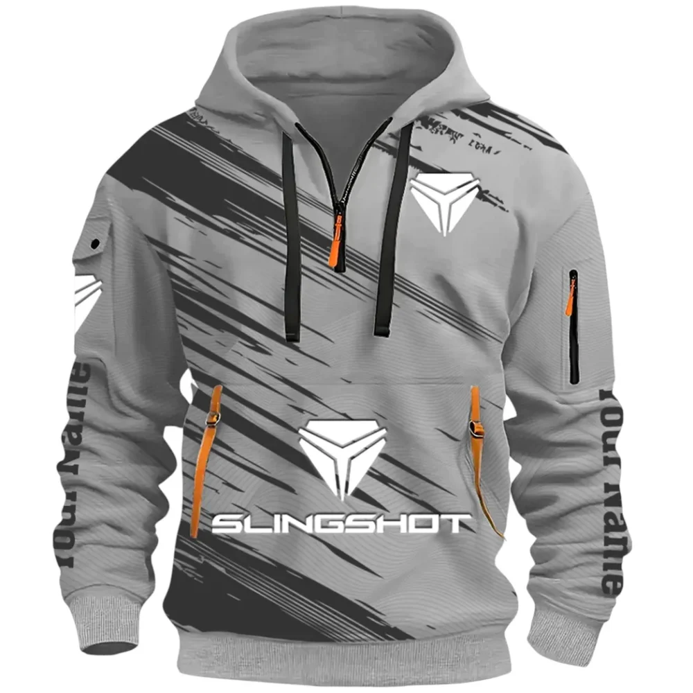Active Fit Hoodie Half Zip 3D, Lightweight & Casual Comfort Hoodie CAR514 - Gray - Image 2