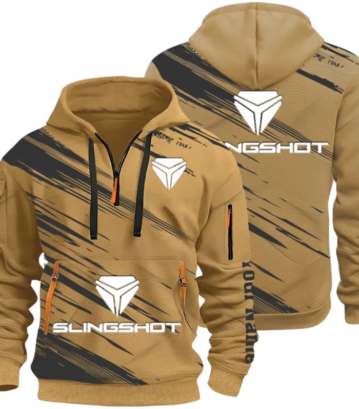 Active Fit Hoodie Half Zip 3D, Lightweight & Casual Comfort Hoodie CAR514 - Khaki