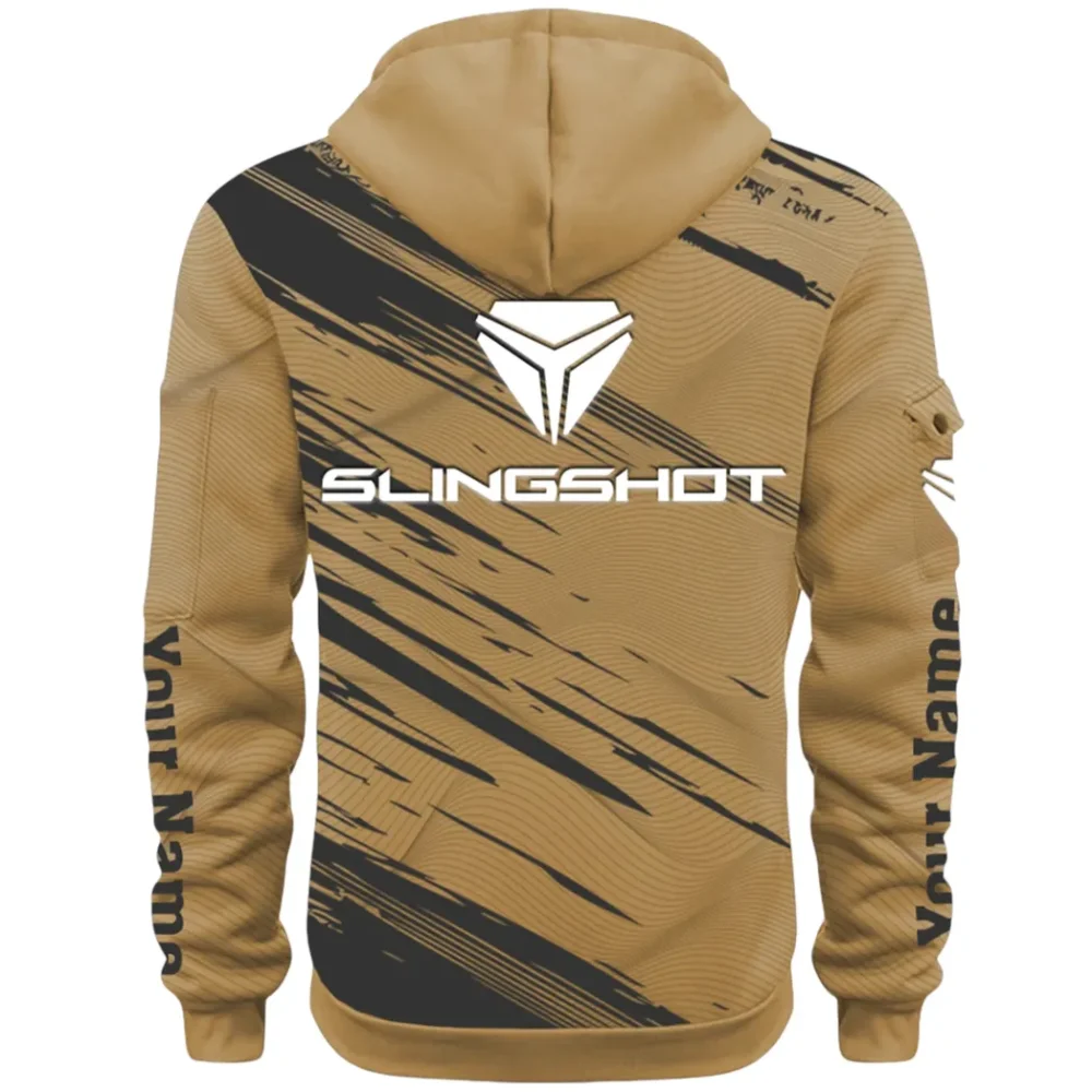 Active Fit Hoodie Half Zip 3D, Lightweight & Casual Comfort Hoodie CAR514 - Khaki - Image 3