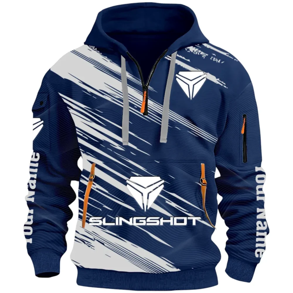 Active Fit Hoodie Half Zip 3D, Lightweight & Casual Comfort Hoodie CAR514 - Navy - Image 2