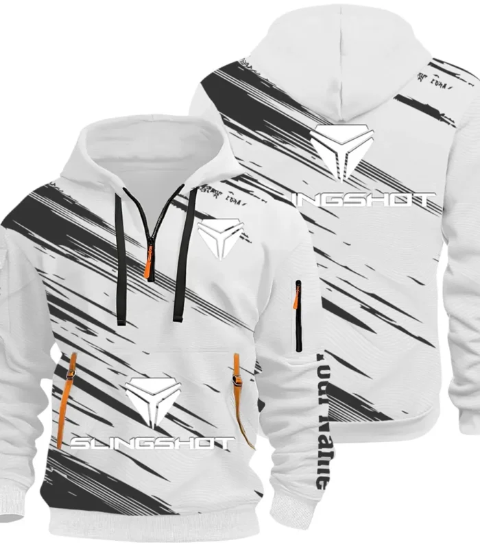 Active Fit Hoodie Half Zip 3D, Lightweight & Casual Comfort Hoodie CAR514 - White