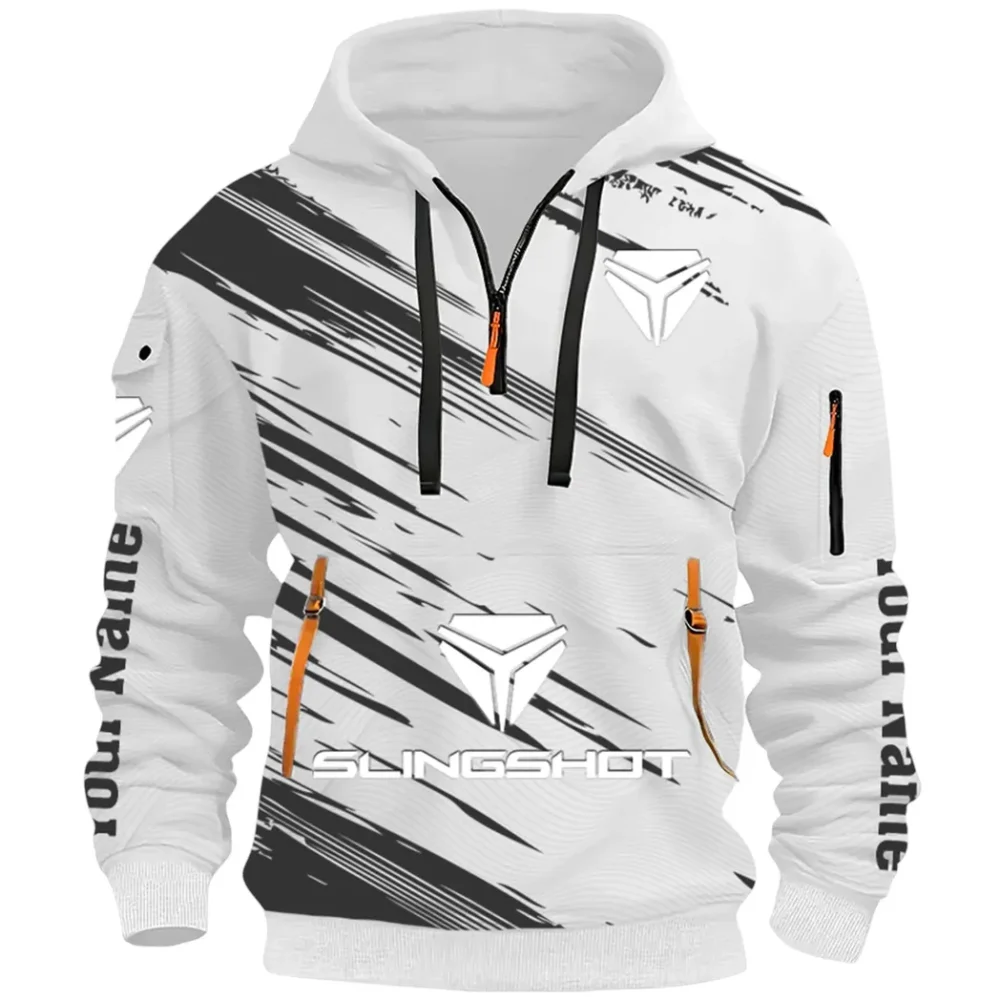Active Fit Hoodie Half Zip 3D, Lightweight & Casual Comfort Hoodie CAR514 - White - Image 2