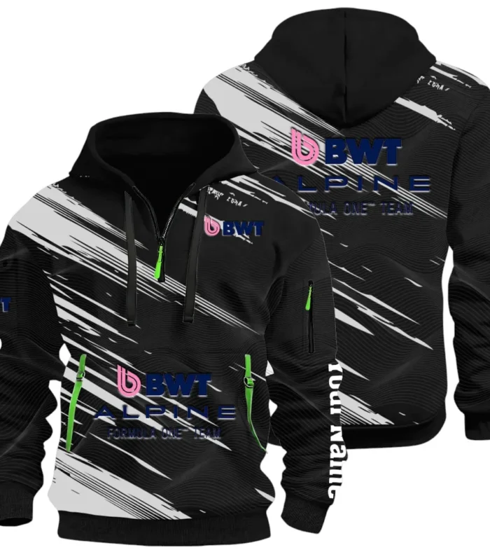European Sports Car Hoodie Half Zip 3D, Rugged Casual Fit Hoodie CAR514 - Black