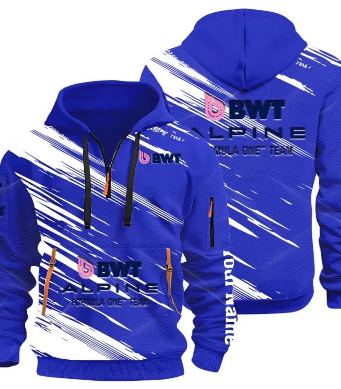 European Sports Car Hoodie Half Zip 3D, Rugged Casual Fit Hoodie CAR514 - Blue