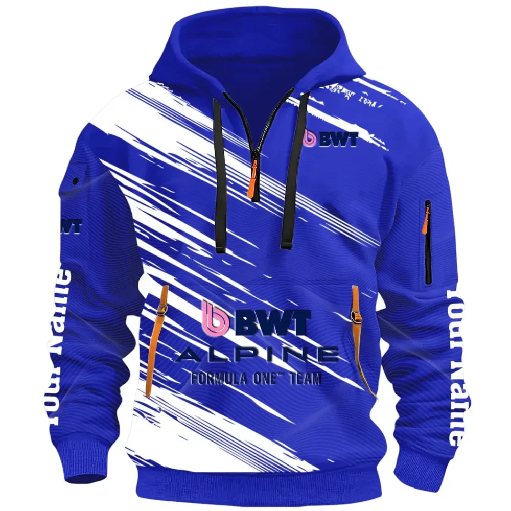 European Sports Car Hoodie Half Zip 3D, Rugged Casual Fit Hoodie CAR514 - Blue - Image 2