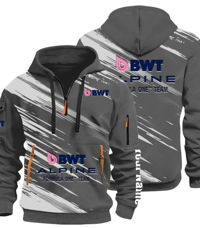European Sports Car Hoodie Half Zip 3D, Rugged Casual Fit Hoodie CAR514 - Dark Gray