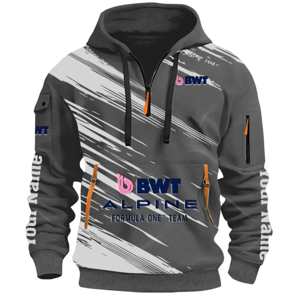 European Sports Car Hoodie Half Zip 3D, Rugged Casual Fit Hoodie CAR514 - Dark Gray - Image 2