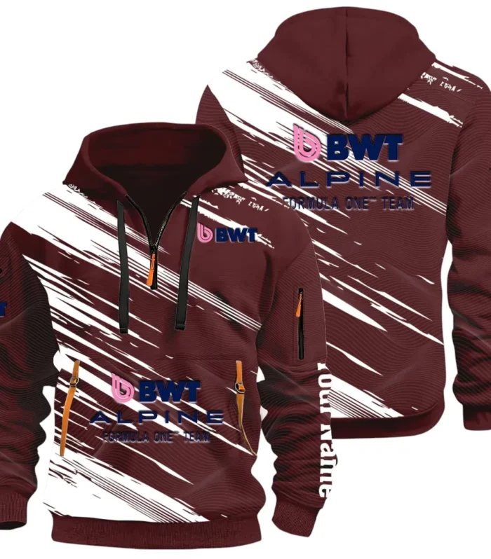 European Sports Car Hoodie Half Zip 3D, Rugged Casual Fit Hoodie CAR514 - Dark Red