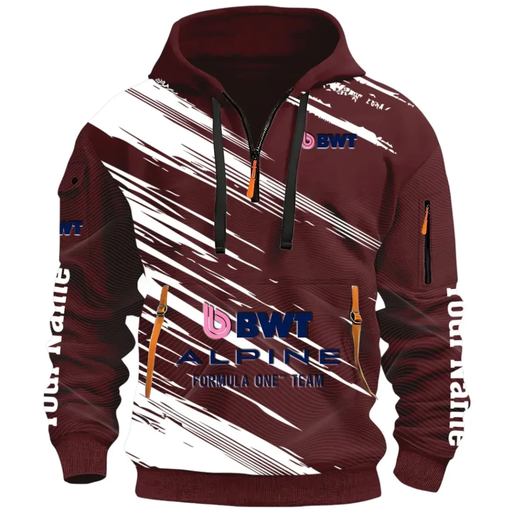 European Sports Car Hoodie Half Zip 3D, Rugged Casual Fit Hoodie CAR514 - Dark Red - Image 2