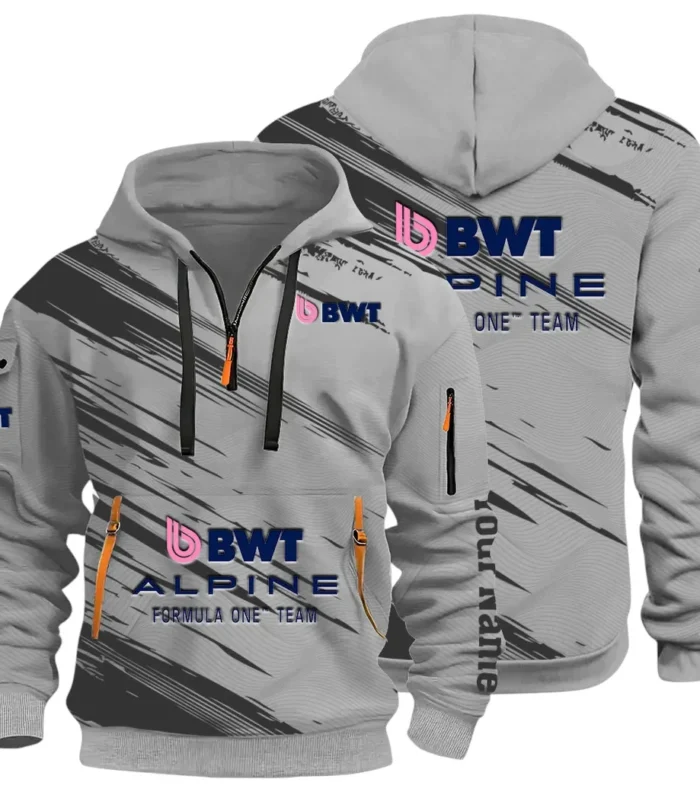 European Sports Car Hoodie Half Zip 3D, Rugged Casual Fit Hoodie CAR514 - Gray