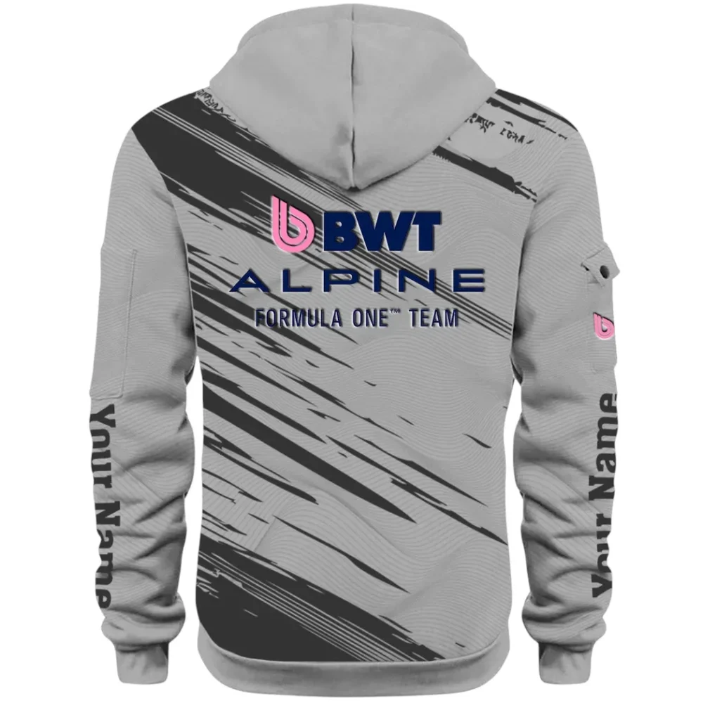 European Sports Car Hoodie Half Zip 3D, Rugged Casual Fit Hoodie CAR514 - Gray - Image 3