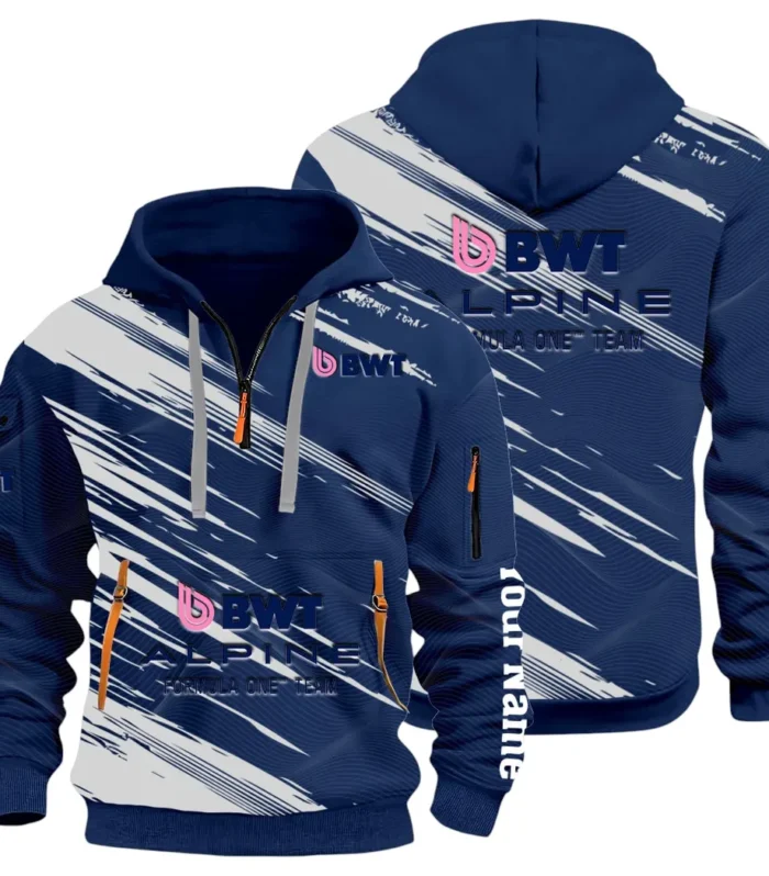 European Sports Car Hoodie Half Zip 3D, Rugged Casual Fit Hoodie CAR514 - Navy