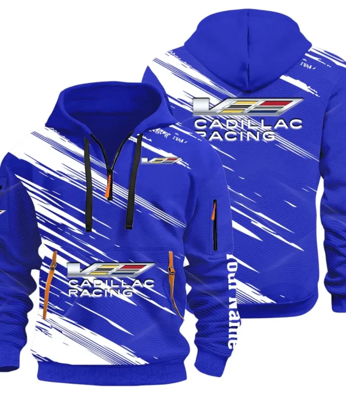 Refined Classic Ride Hoodie Half Zip 3D, Streetwear Casual Look Outfit CAR514 - Blue
