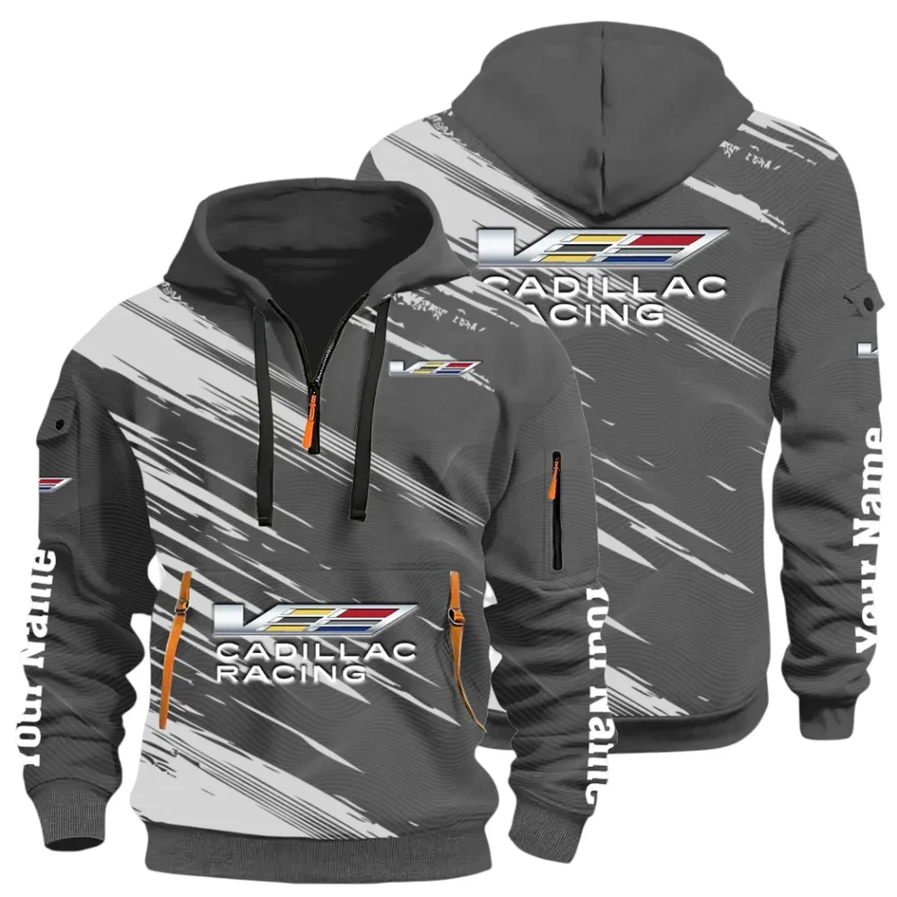 Refined Classic Ride Hoodie Half Zip 3D, Streetwear Casual Look Outfit CAR514 - Dark Gray