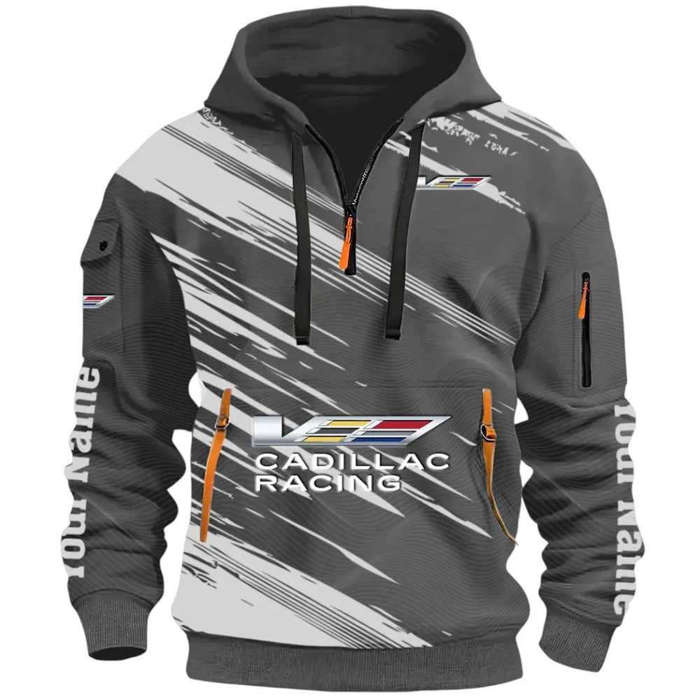 Refined Classic Ride Hoodie Half Zip 3D, Streetwear Casual Look Outfit CAR514 - Dark Gray - Image 2