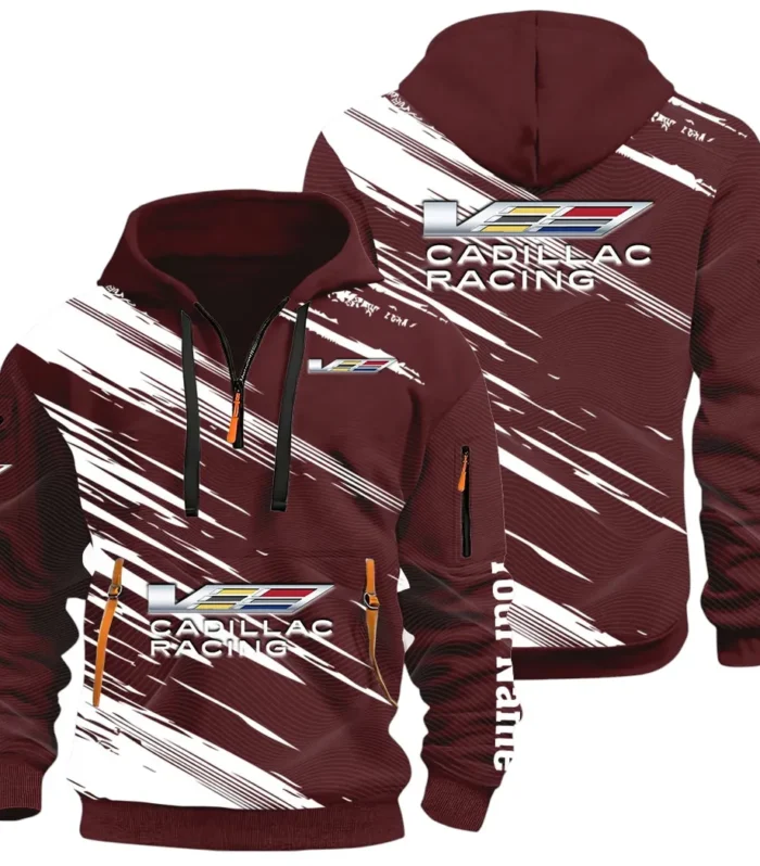 Refined Classic Ride Hoodie Half Zip 3D, Streetwear Casual Look Outfit CAR514 - Dark Red