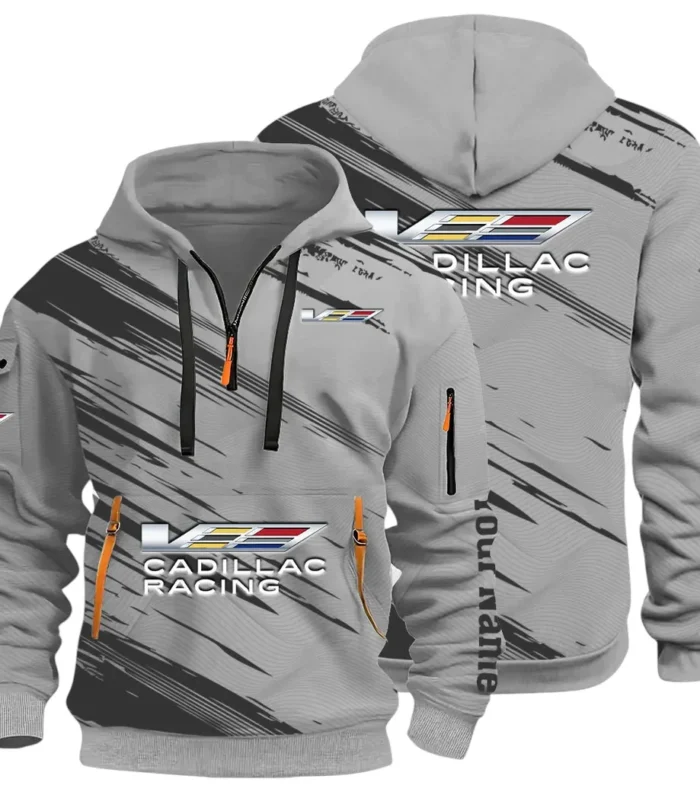 Refined Classic Ride Hoodie Half Zip 3D, Streetwear Casual Look Outfit CAR514 - Gray