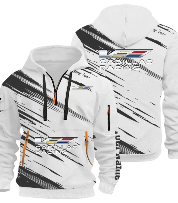 Refined Classic Ride Hoodie Half Zip 3D, Streetwear Casual Look Outfit CAR514 - White