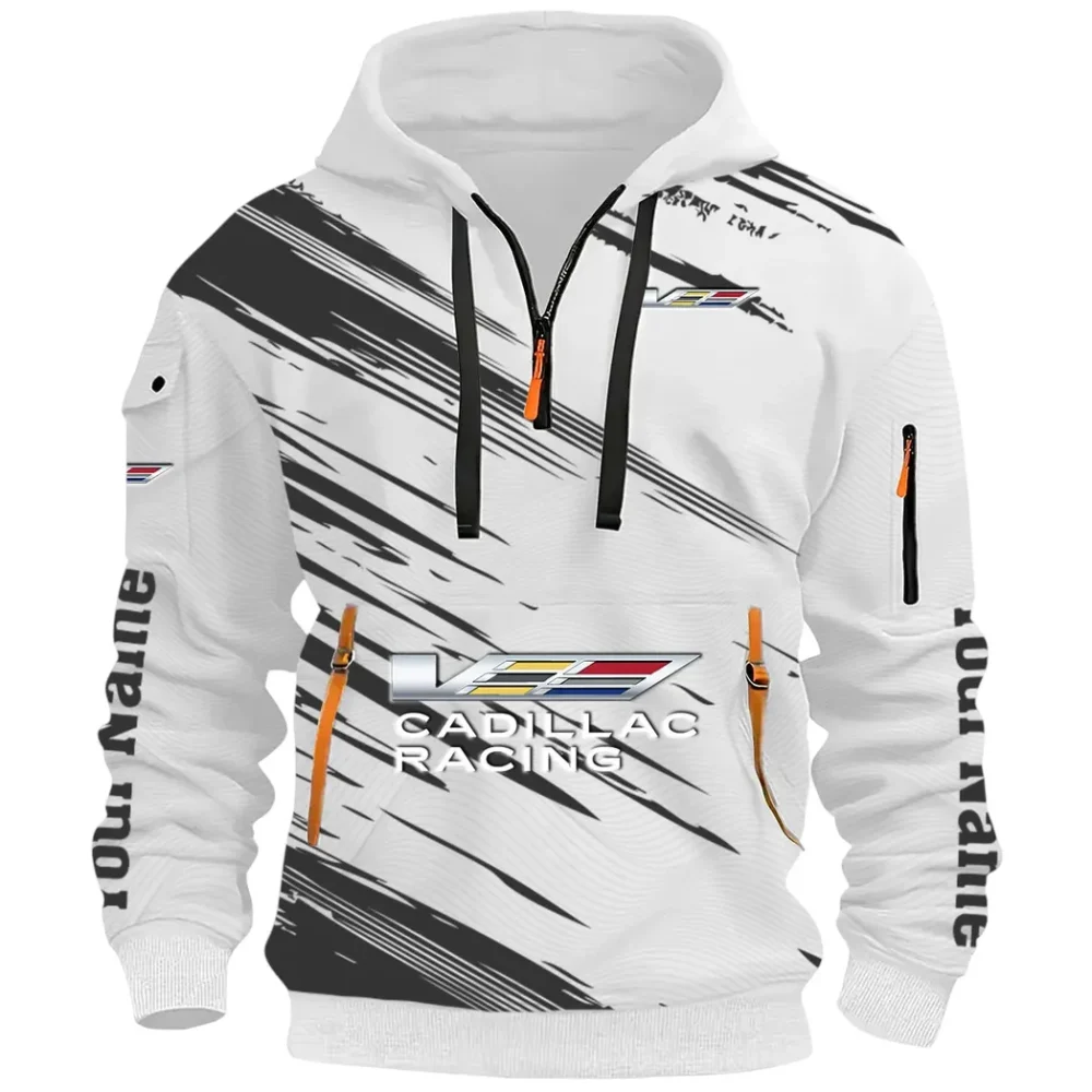 Refined Classic Ride Hoodie Half Zip 3D, Streetwear Casual Look Outfit CAR514 - White - Image 2