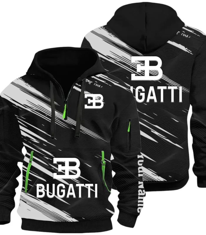 Prestige Coupe Hoodie Half Zip 3D, Urban Style & Relaxed Fit Hoodie CAR514 - Black
