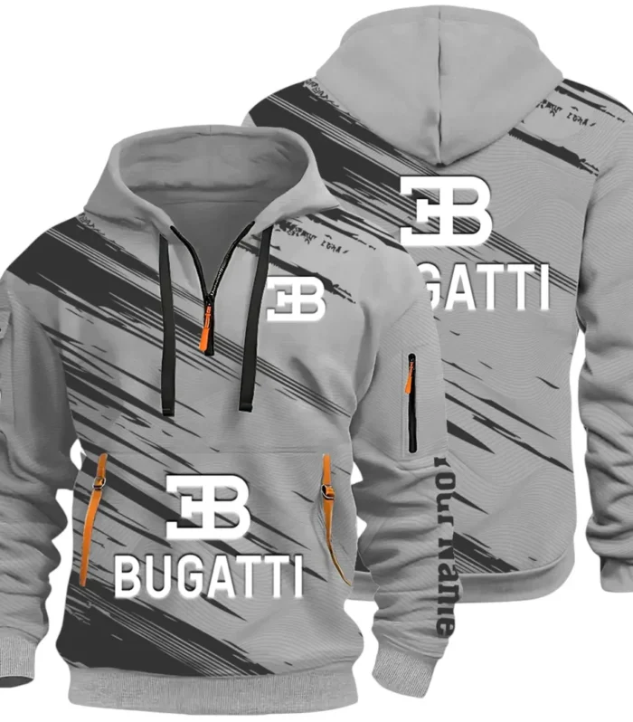 Prestige Coupe Hoodie Half Zip 3D, Urban Style & Relaxed Fit Hoodie CAR514 - Gray