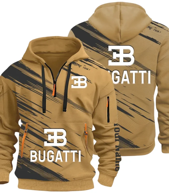 Prestige Coupe Hoodie Half Zip 3D, Urban Style & Relaxed Fit Hoodie CAR514 - Khaki
