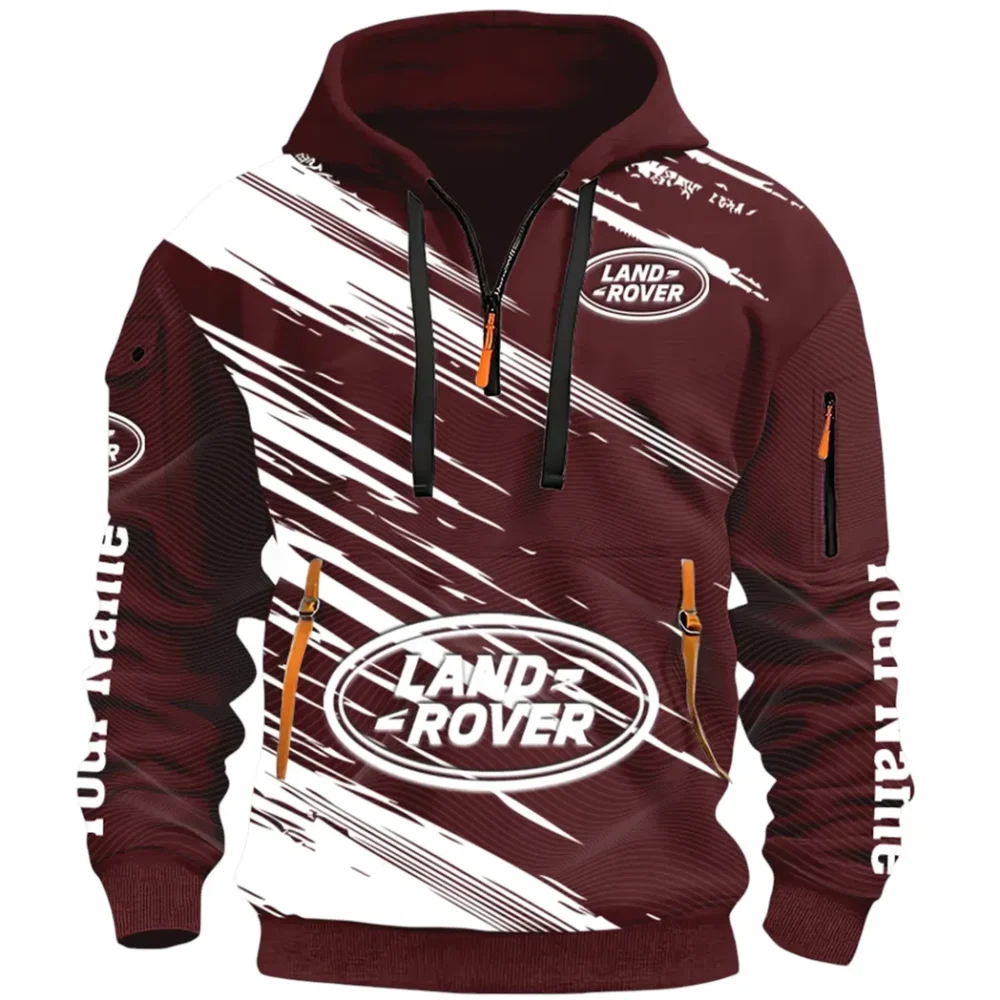 Utility Auto Maker Hoodie Half Zip 3D, Comfortable Daily Hoodie CAR514 - Dark Red - Image 2