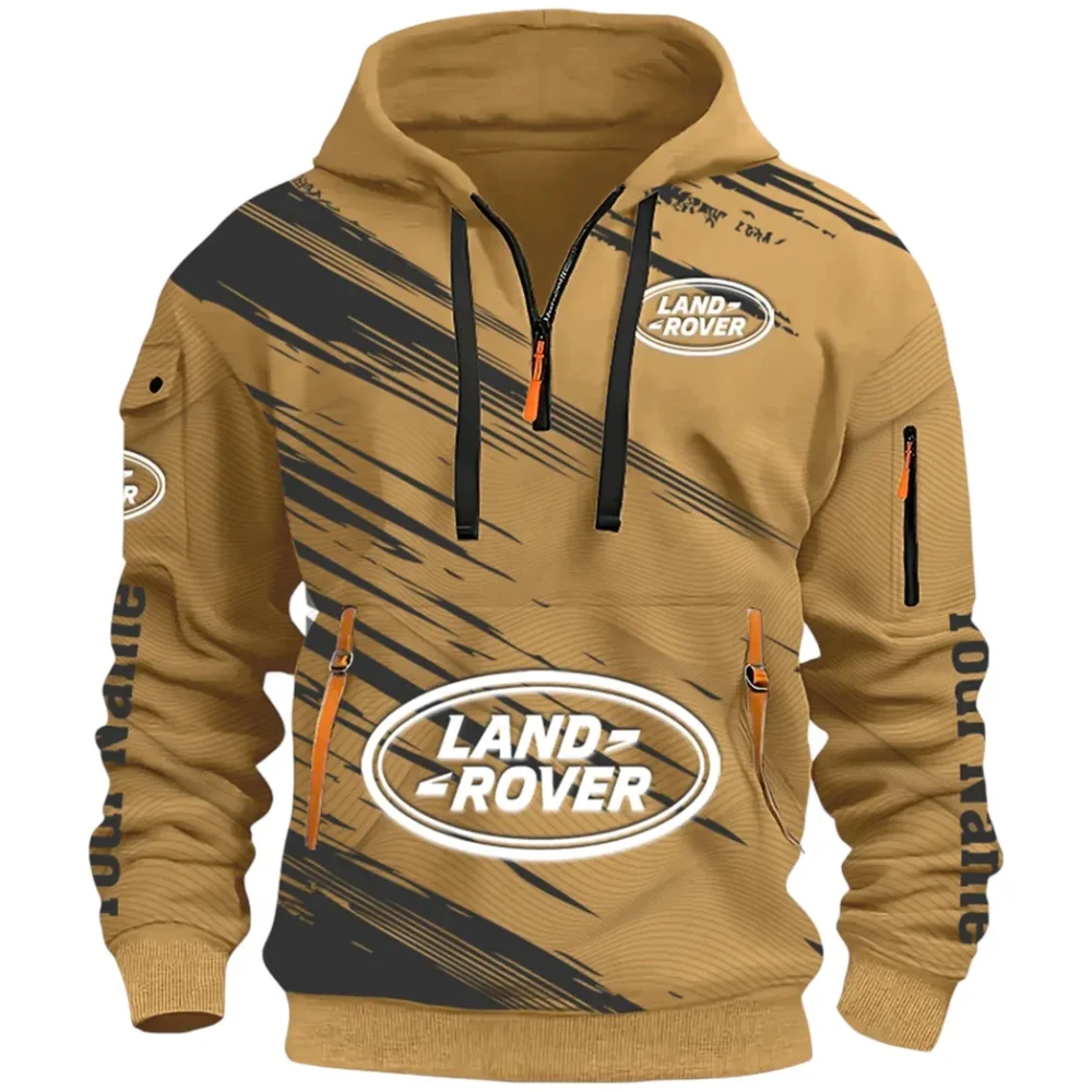 Utility Auto Maker Hoodie Half Zip 3D, Comfortable Daily Hoodie CAR514 - Khaki - Image 2