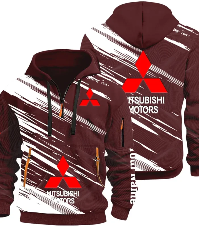 Off-Road SUV Hoodie Half Zip 3D, Adventure-Ready Comfortable Hoodie CAR514 - Dark Red
