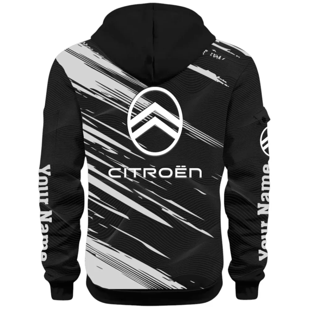 European Car Hoodie Half Zip 3D, Comfortable Everyday Hoodie CAR514 - Black - Image 3