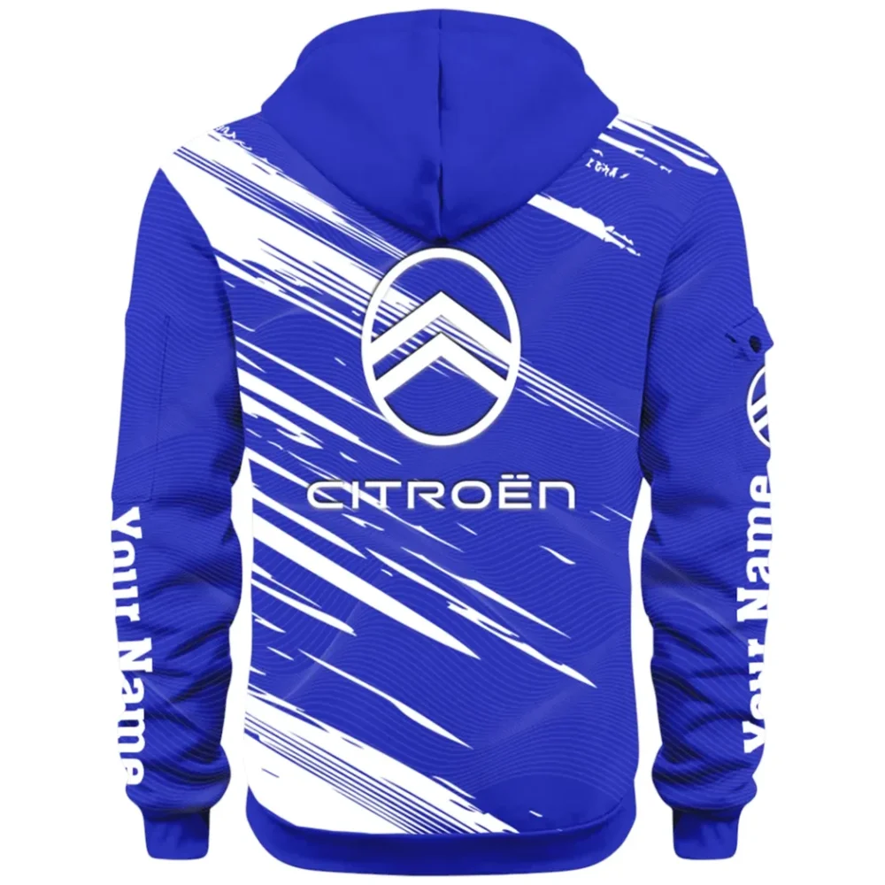 European Car Hoodie Half Zip 3D, Comfortable Everyday Hoodie CAR514 - Blue - Image 3