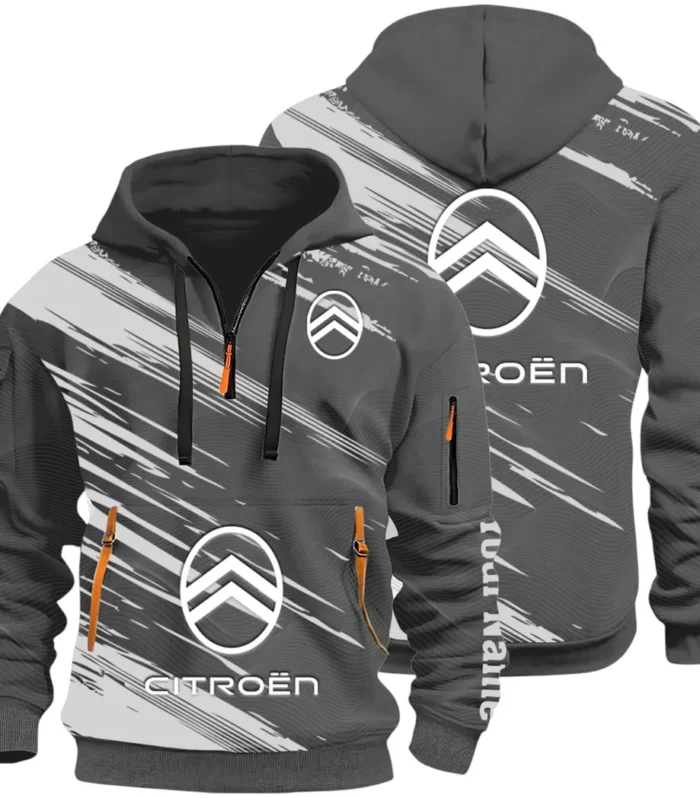 European Car Hoodie Half Zip 3D, Comfortable Everyday Hoodie CAR514 - Dark Gray