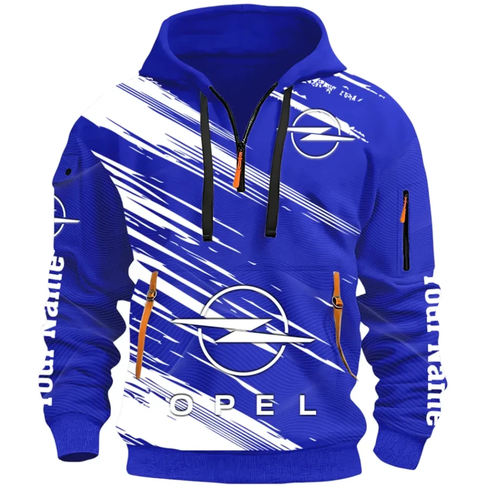 Family Vehicle Hoodie Half Zip 3D, Casual Street-Ready Hoodie CAR514 - Blue - Image 2