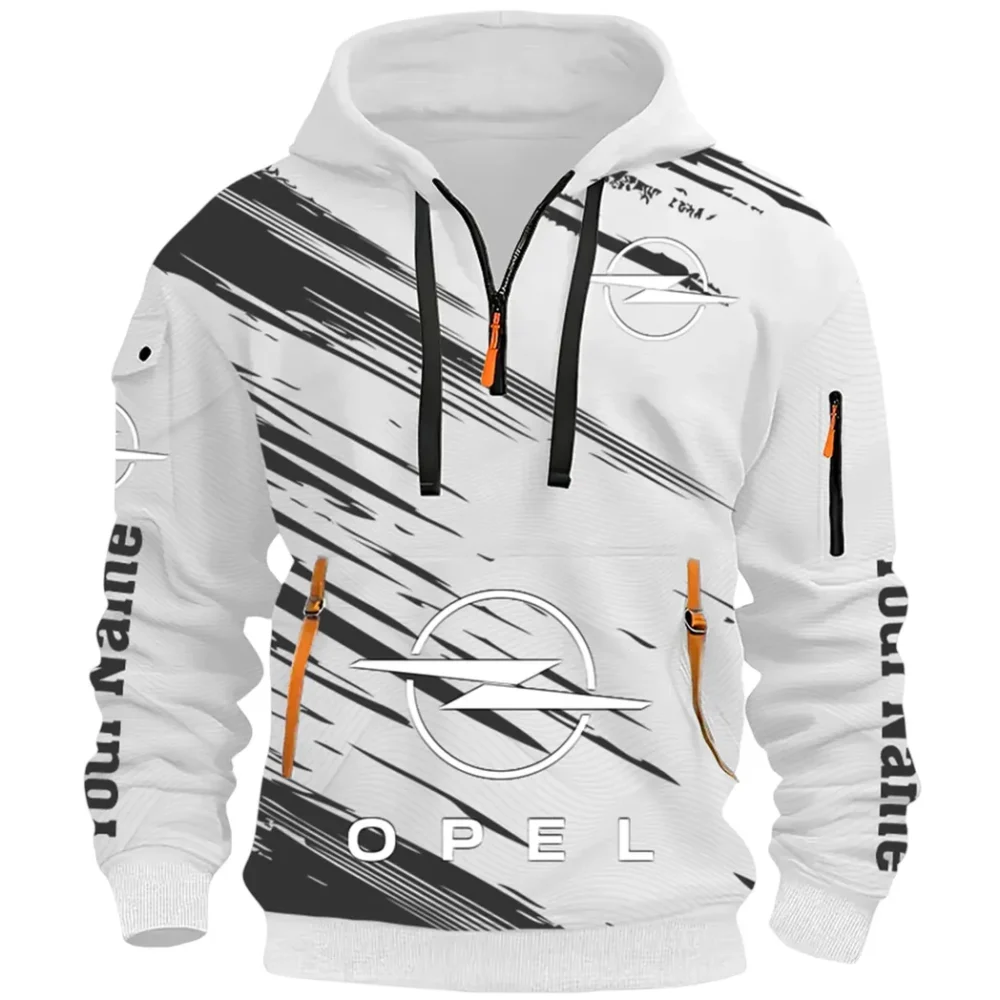 Family Vehicle Hoodie Half Zip 3D, Casual Street-Ready Hoodie CAR514 - White - Image 2