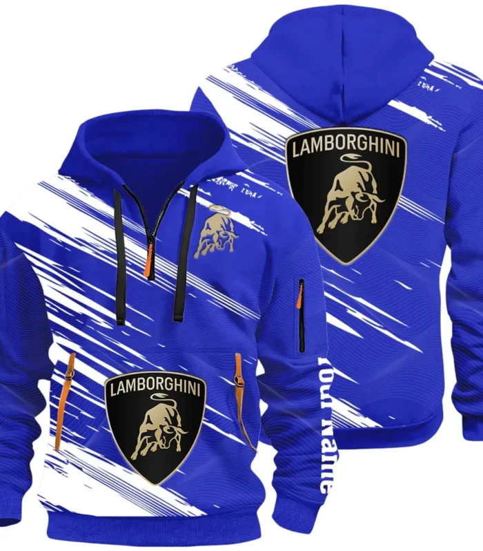 High-Performance Coupe Hoodie Half Zip 3D, Adventure-Ready Streetwear CAR514 - Blue