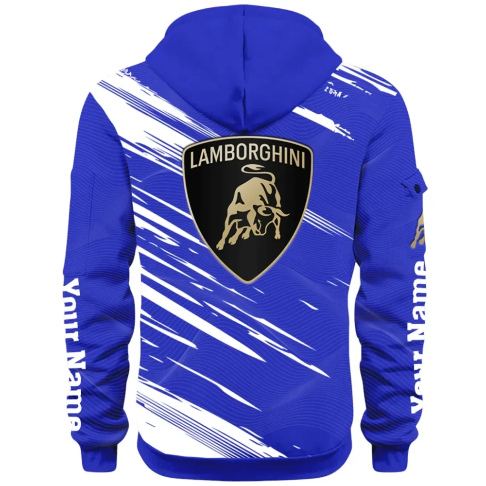 High-Performance Coupe Hoodie Half Zip 3D, Adventure-Ready Streetwear CAR514 - Blue - Image 3